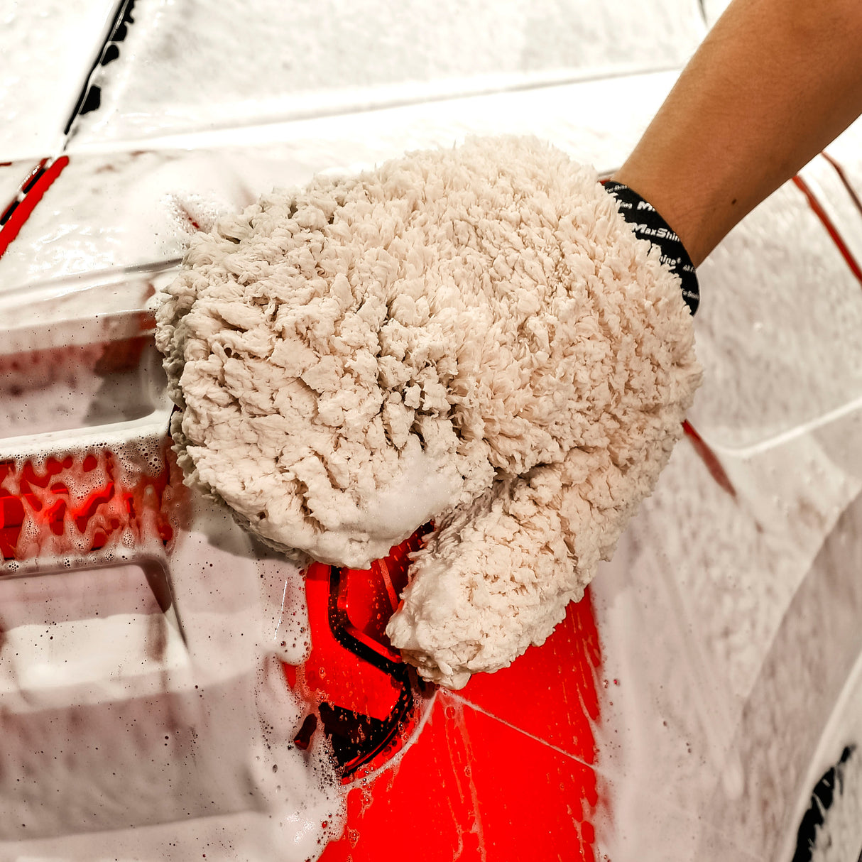 Maxshine flauschiger Mikrofaser-Waschhandschuh, 650 g/m²