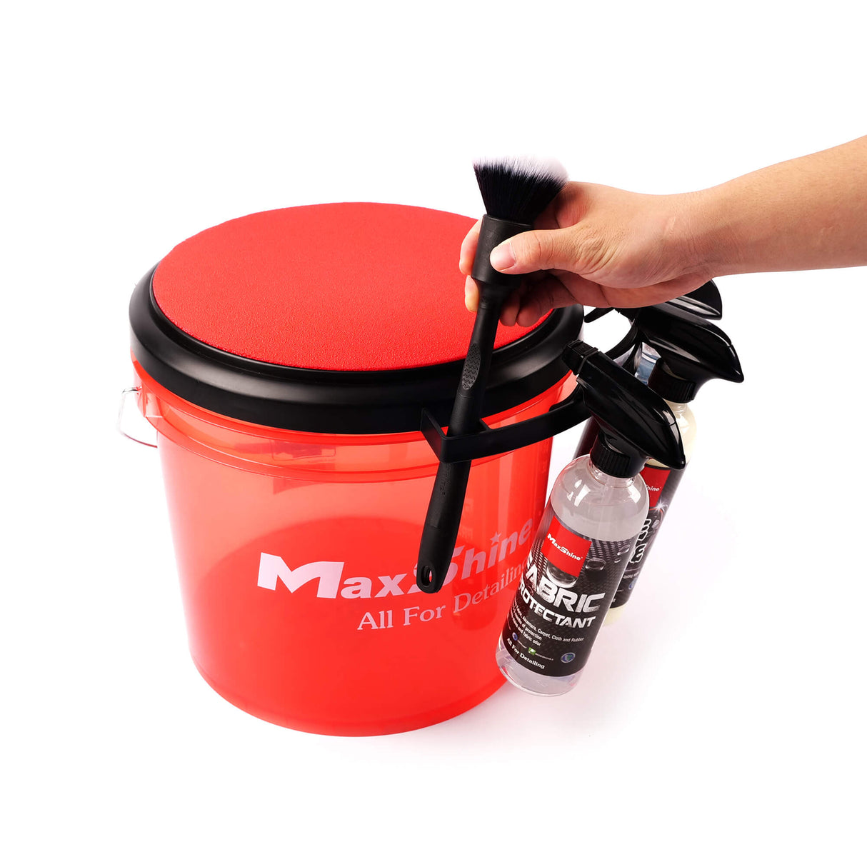 Maxshine Multifunktionssitz mit Eimer – Rot